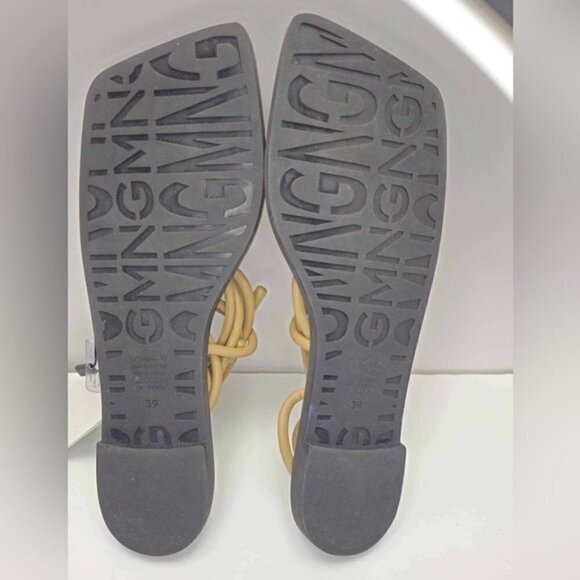 Mango - Ladies, Paula Leather Strappy Flat - Beige. Size: 8.5 (US). NIB - Picture 4 of 11